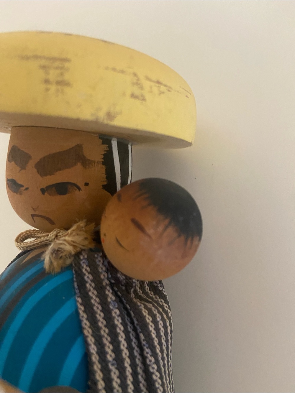 Vintage Wood Kunisada Chuji Father and Child Kokeshi Doll FF7 - Picture 3 of 6
